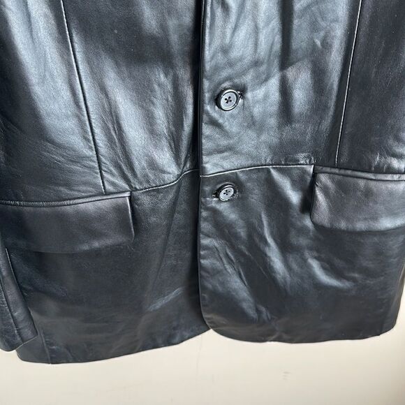 Alfani Black Men’s Leather Jacket 40R - Picture 3 of 8